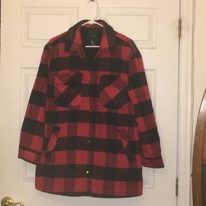 Red and black check jacket
